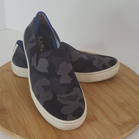 Rothy's The Original Slip on Sneaker Gray Camo Women's Size 6 - Picture 1 of 10